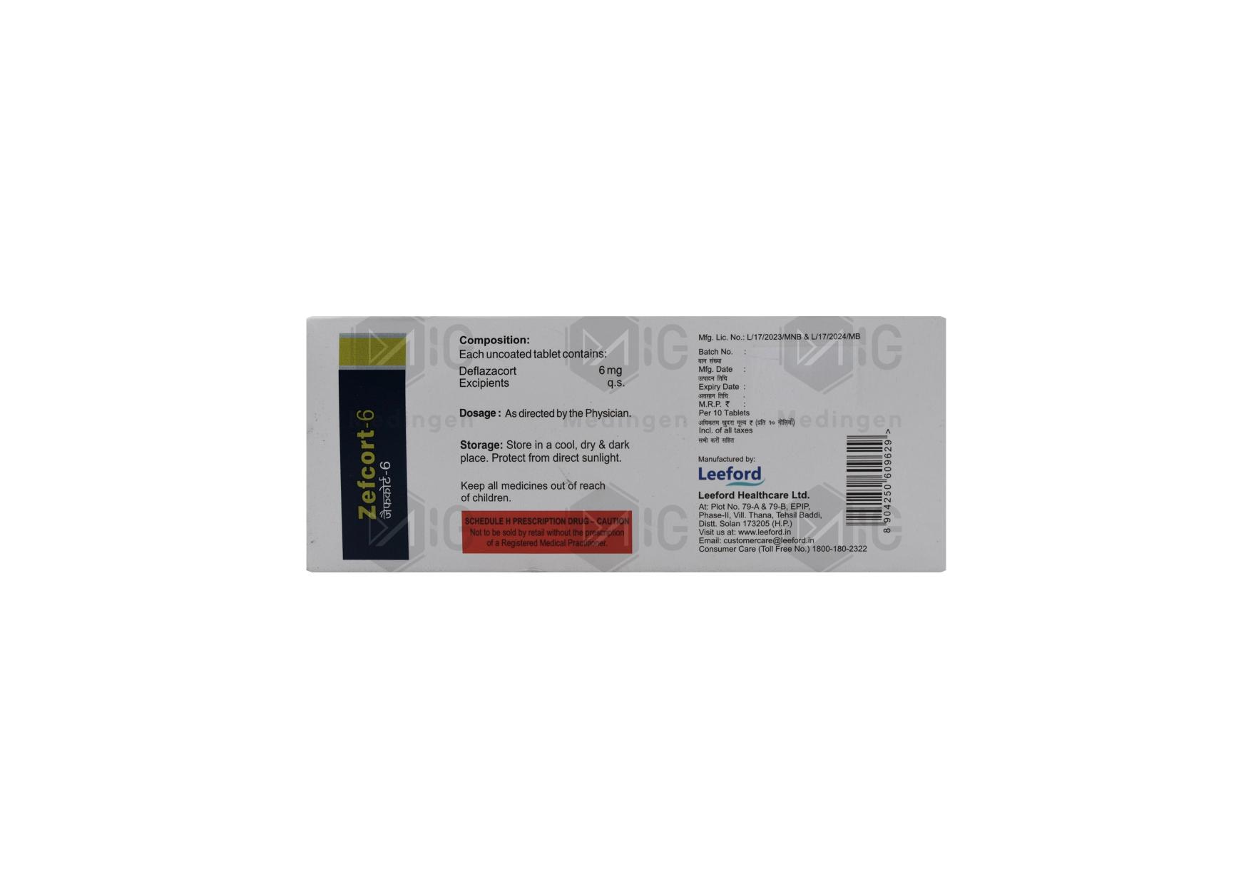ZEFCORT 6MG Tablet : Uses, Price, Side Effects, and Substitutes