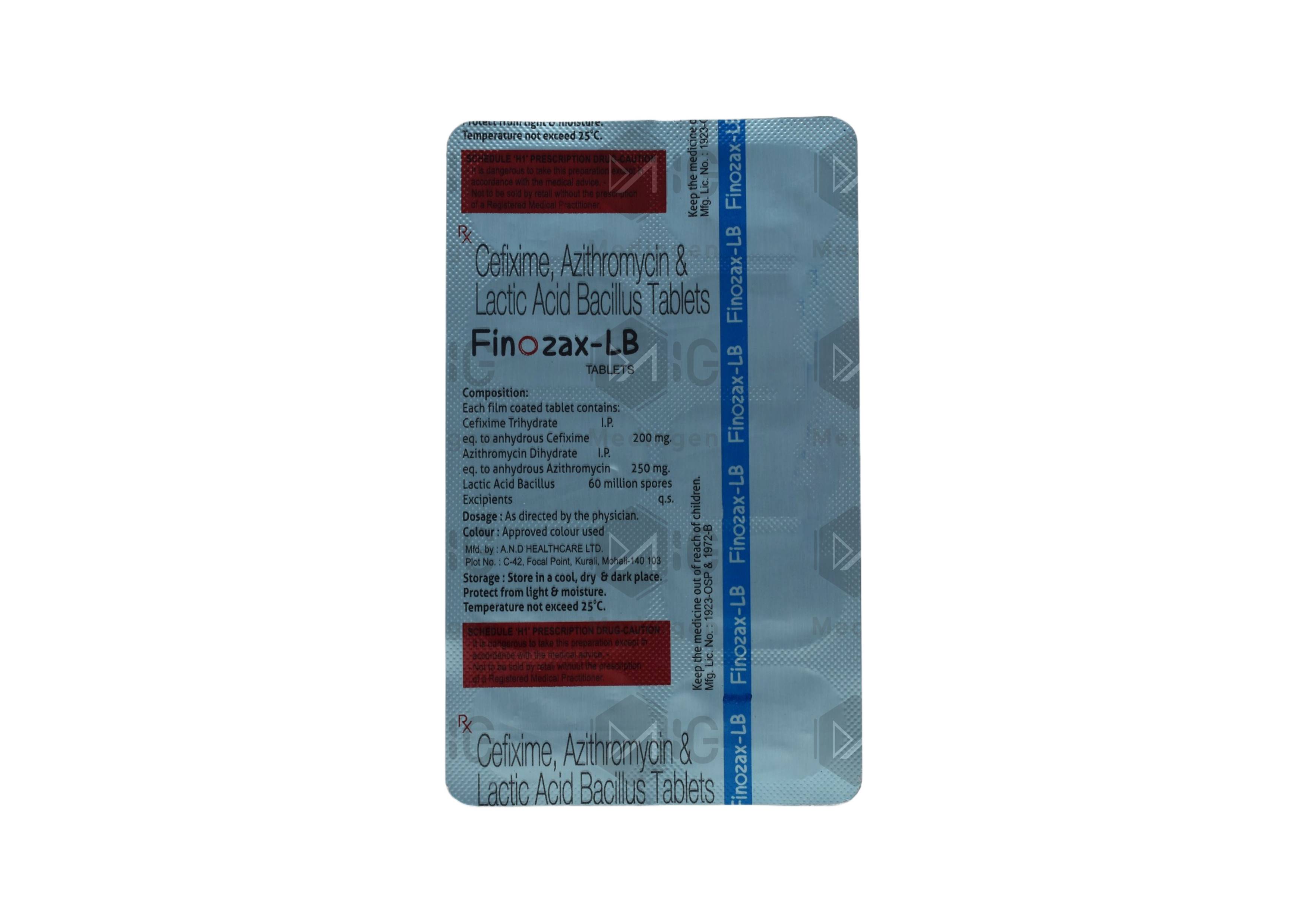 Finozax LB Tablet : View Uses, Side Effects, Price & Substitutes.