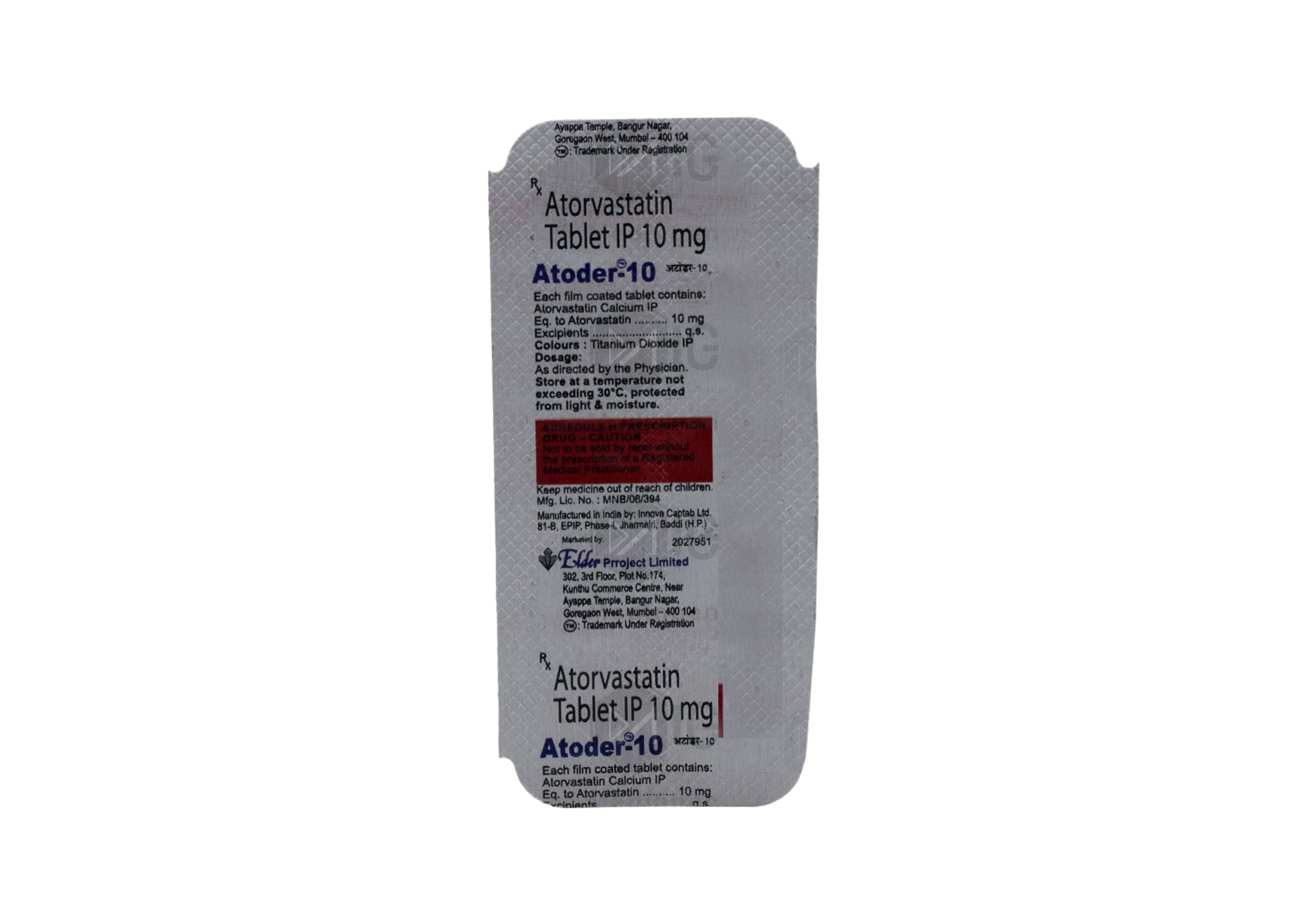 Atoder 10mg Tablet: View Uses, Side Effects, Price & Substitutes