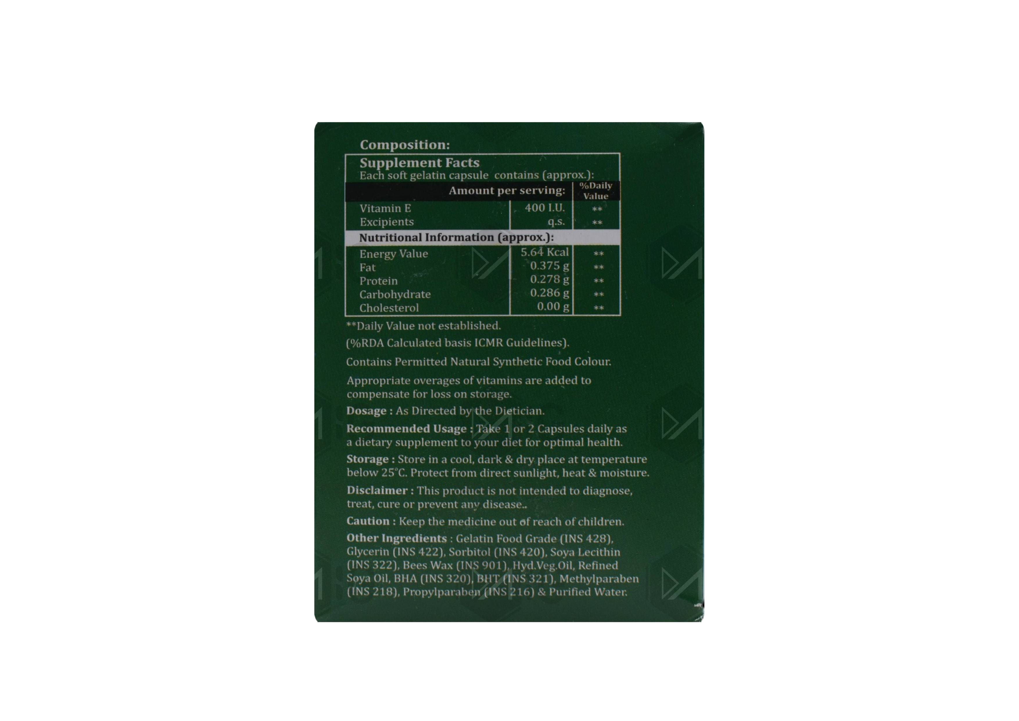 E Vitarich 400mg Capsule: View Uses, Side Effects, Price & Substitutes