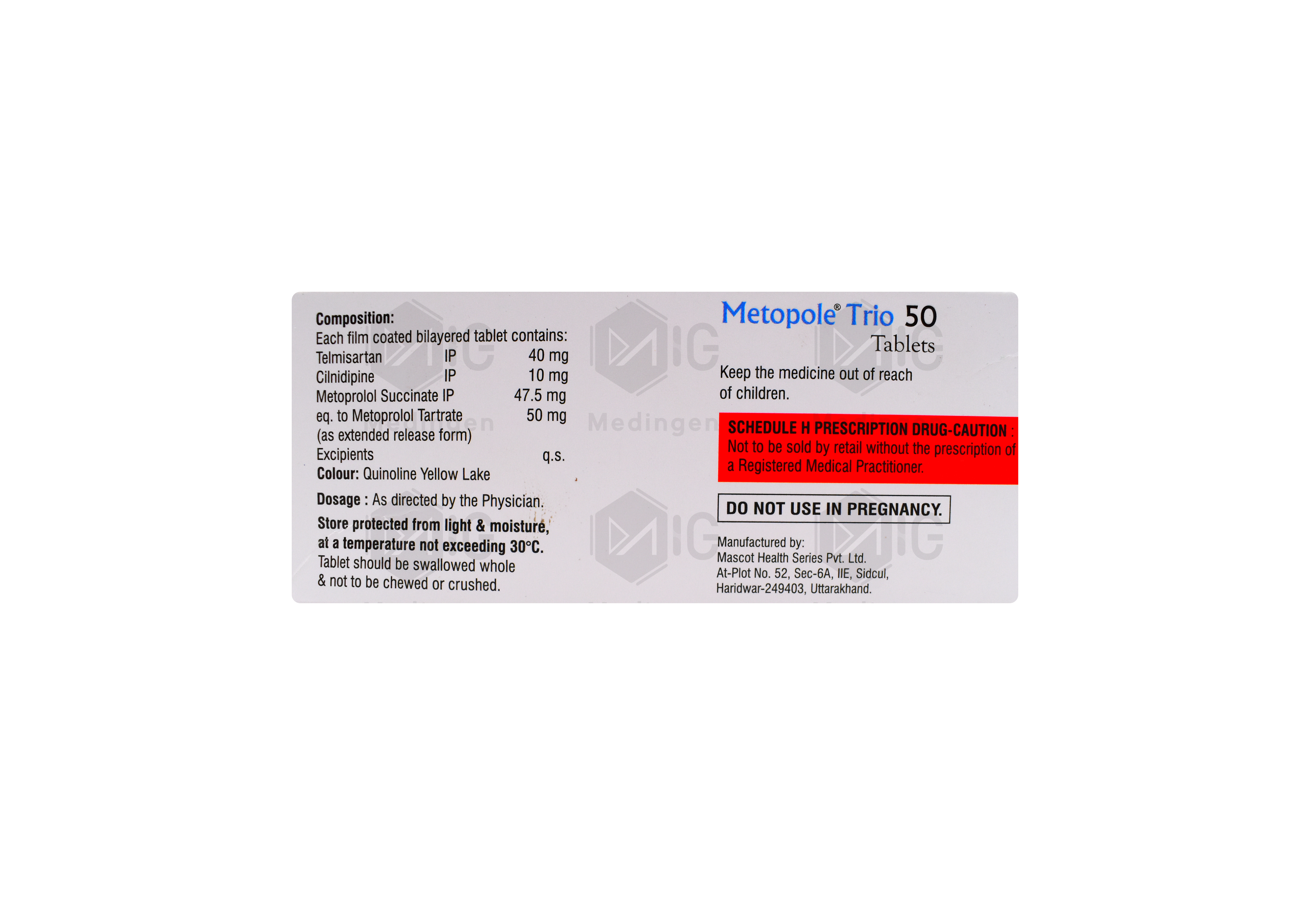 METOPOLE TRIO 50MG