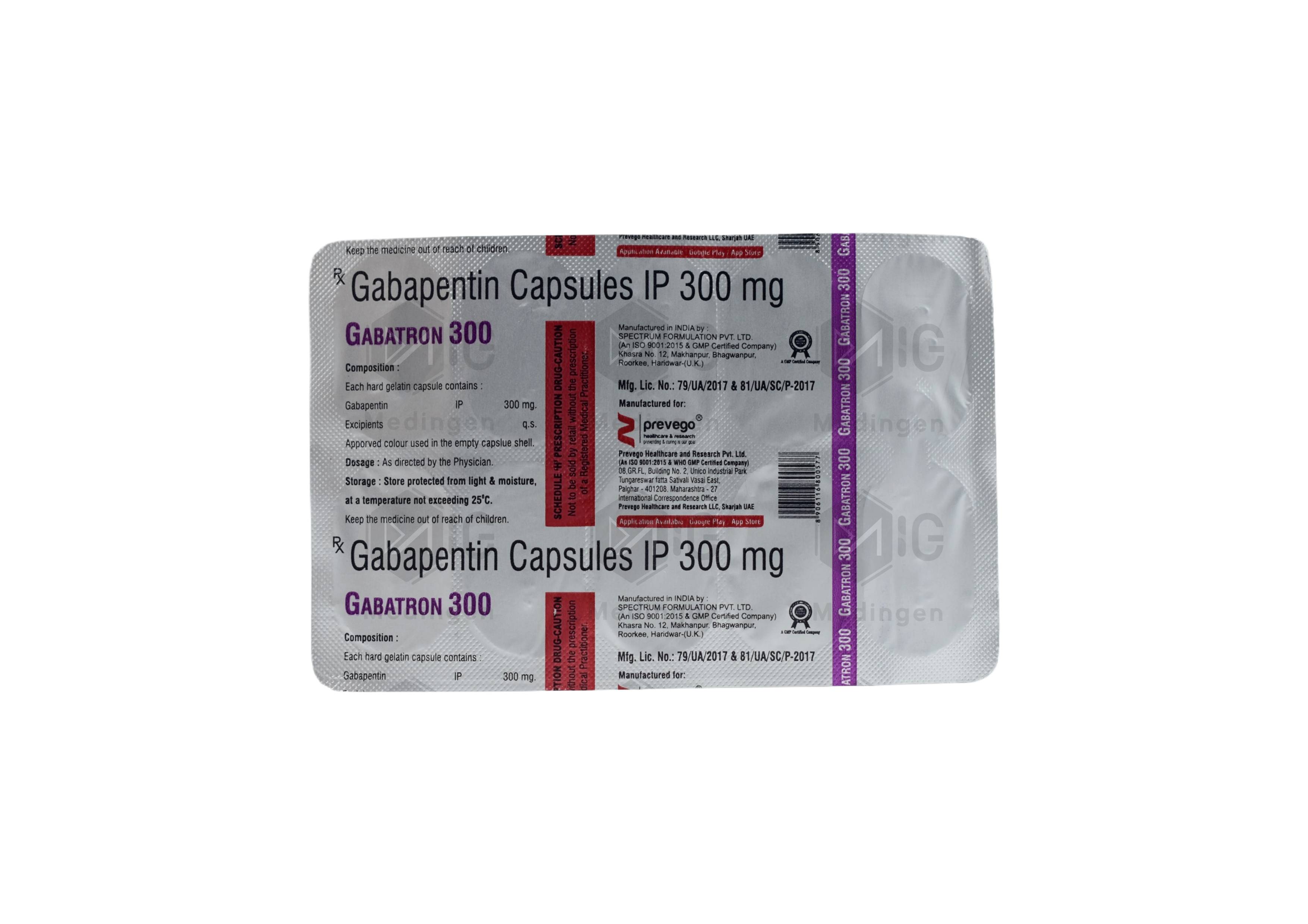 Gabatron 300mg Capsule: Uses, Side Effects, Price & Substitutes