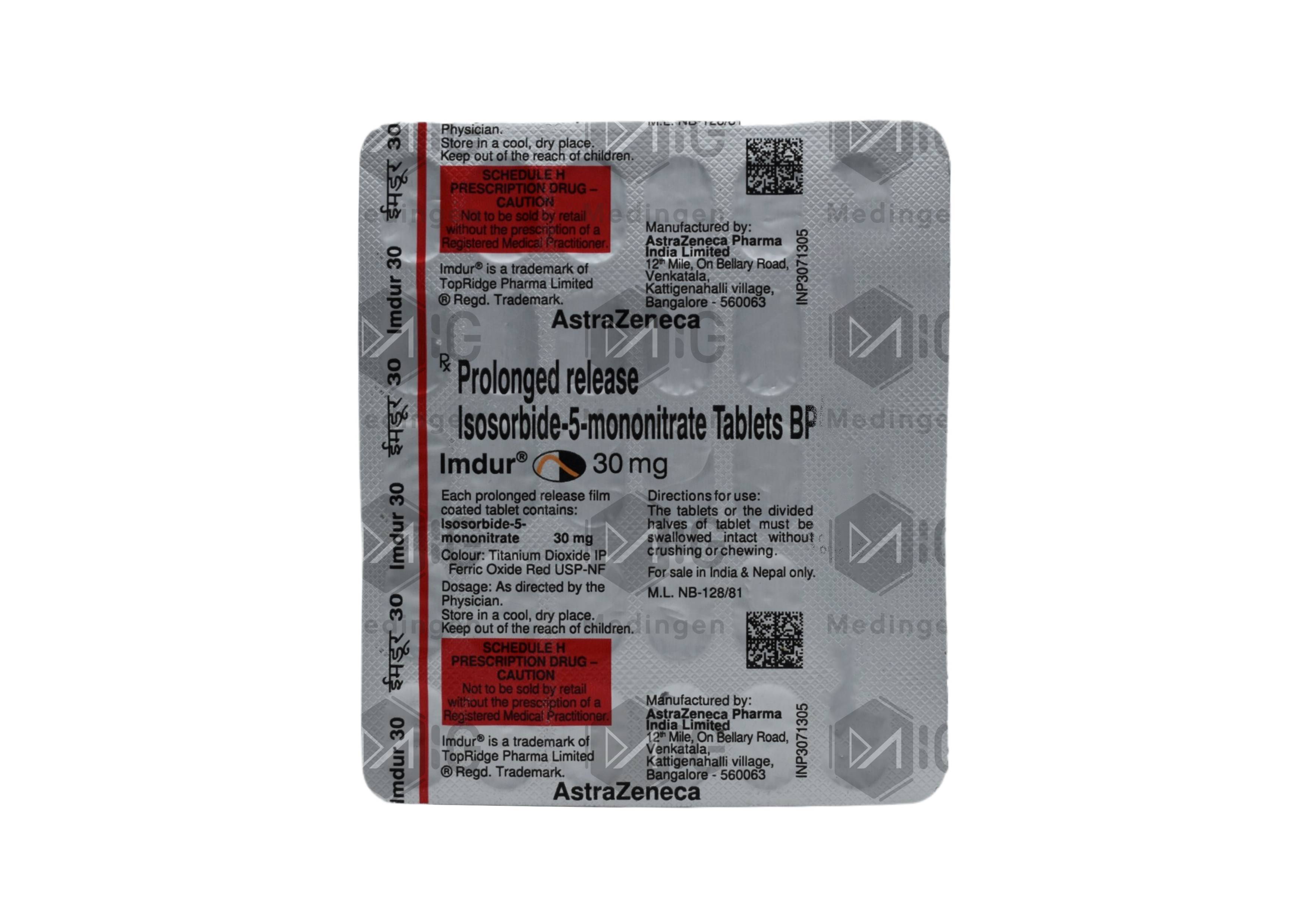 Imdur 30mg Tablet: Uses, Side Effects, Price & Substitutes
