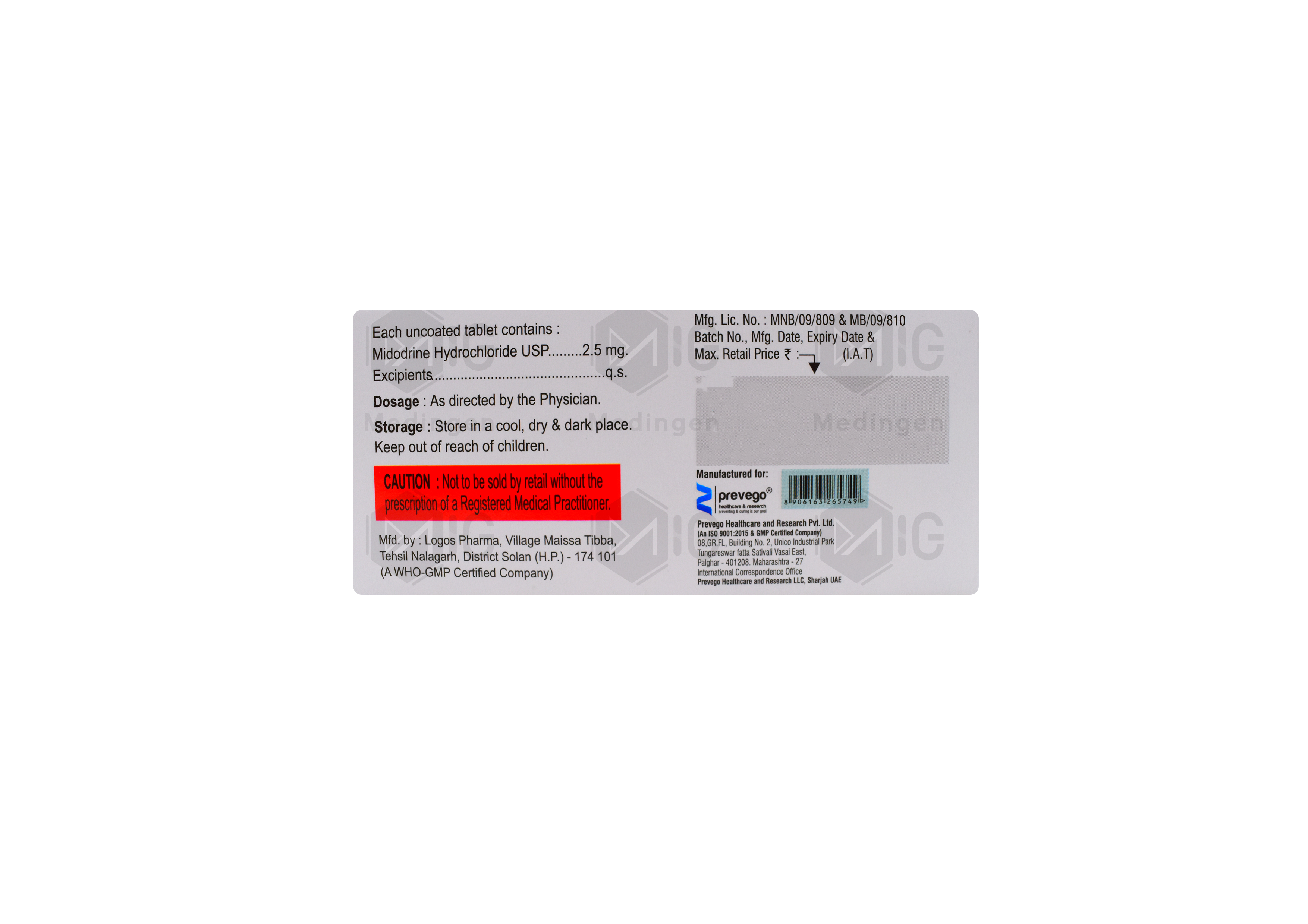 MIDODER 2.5MG