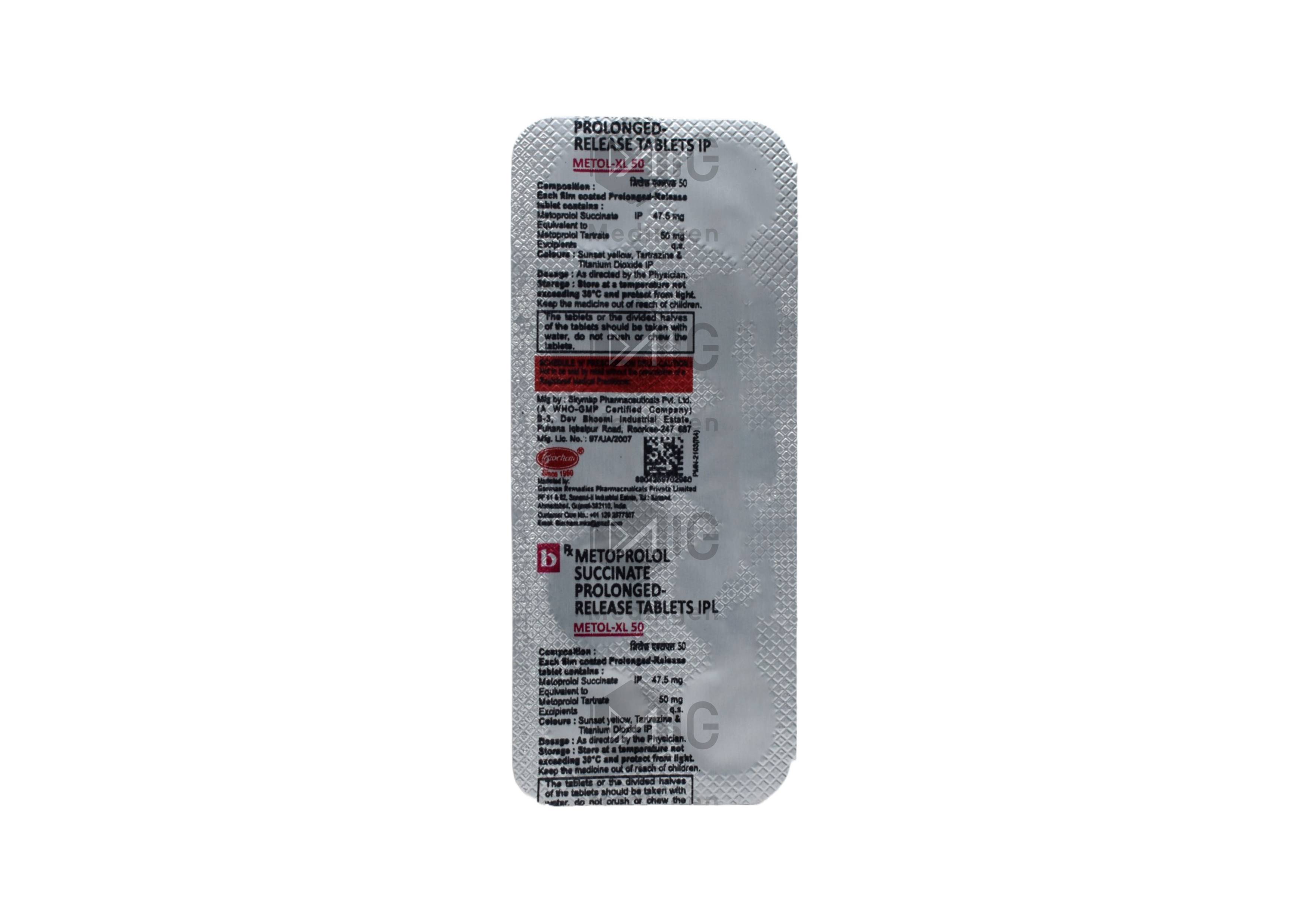 Metol XL 50mg Tablet: Uses, Side Effects, Price & Substitutes