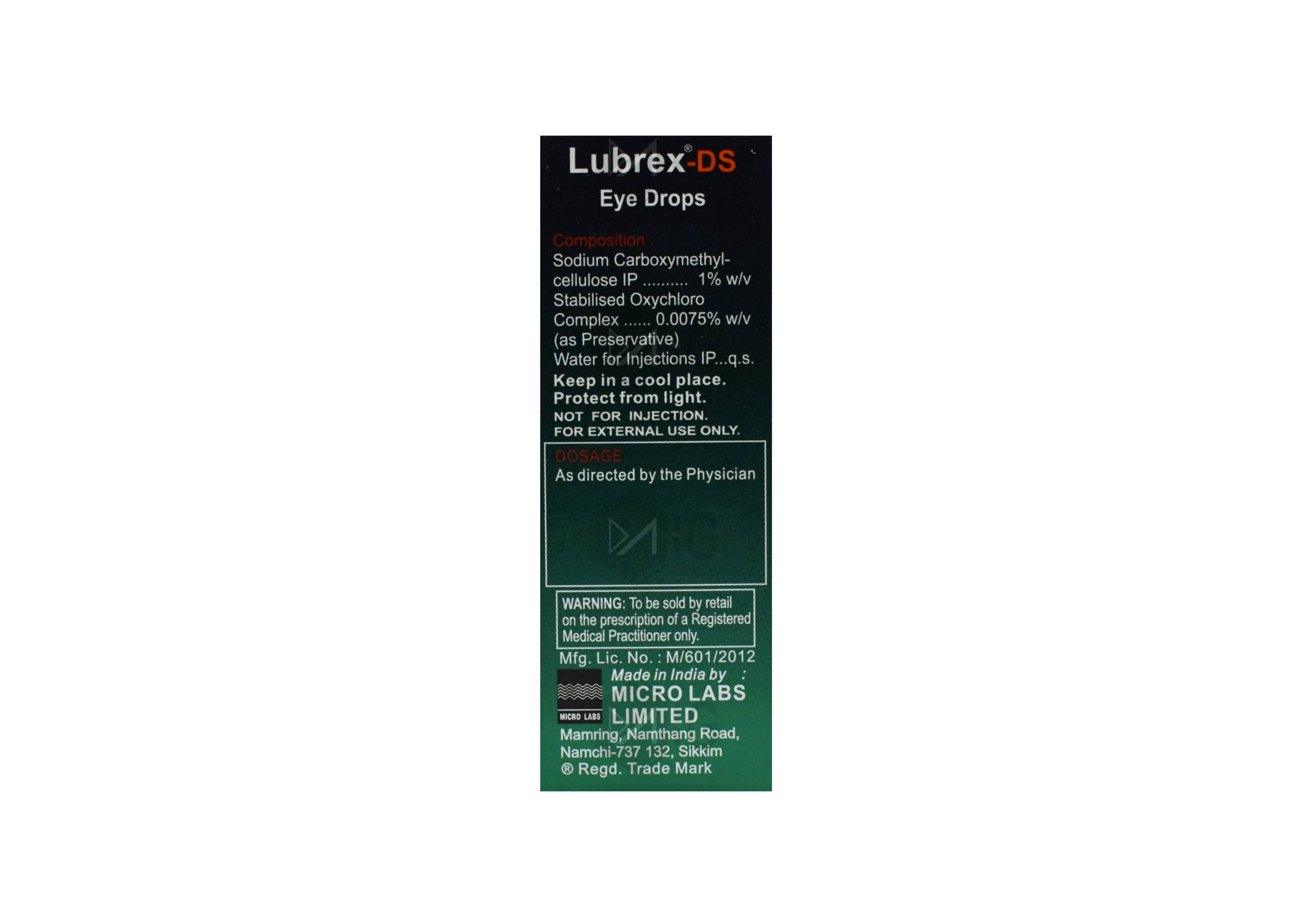 Lubrex DS Drops : View Uses, Side Effects, Price & Substitutes