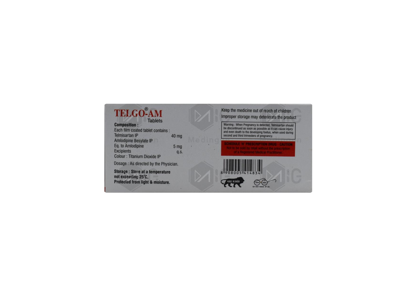 Telgo AM tablets : View Uses, Side Effects, Price & Substitutes