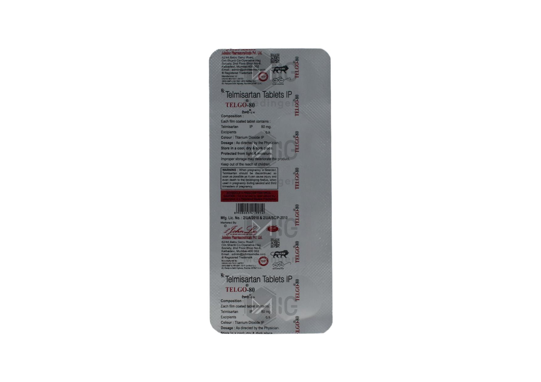 Telgo 80mg Tablet: Uses, Side Effects, Price & Substitutes