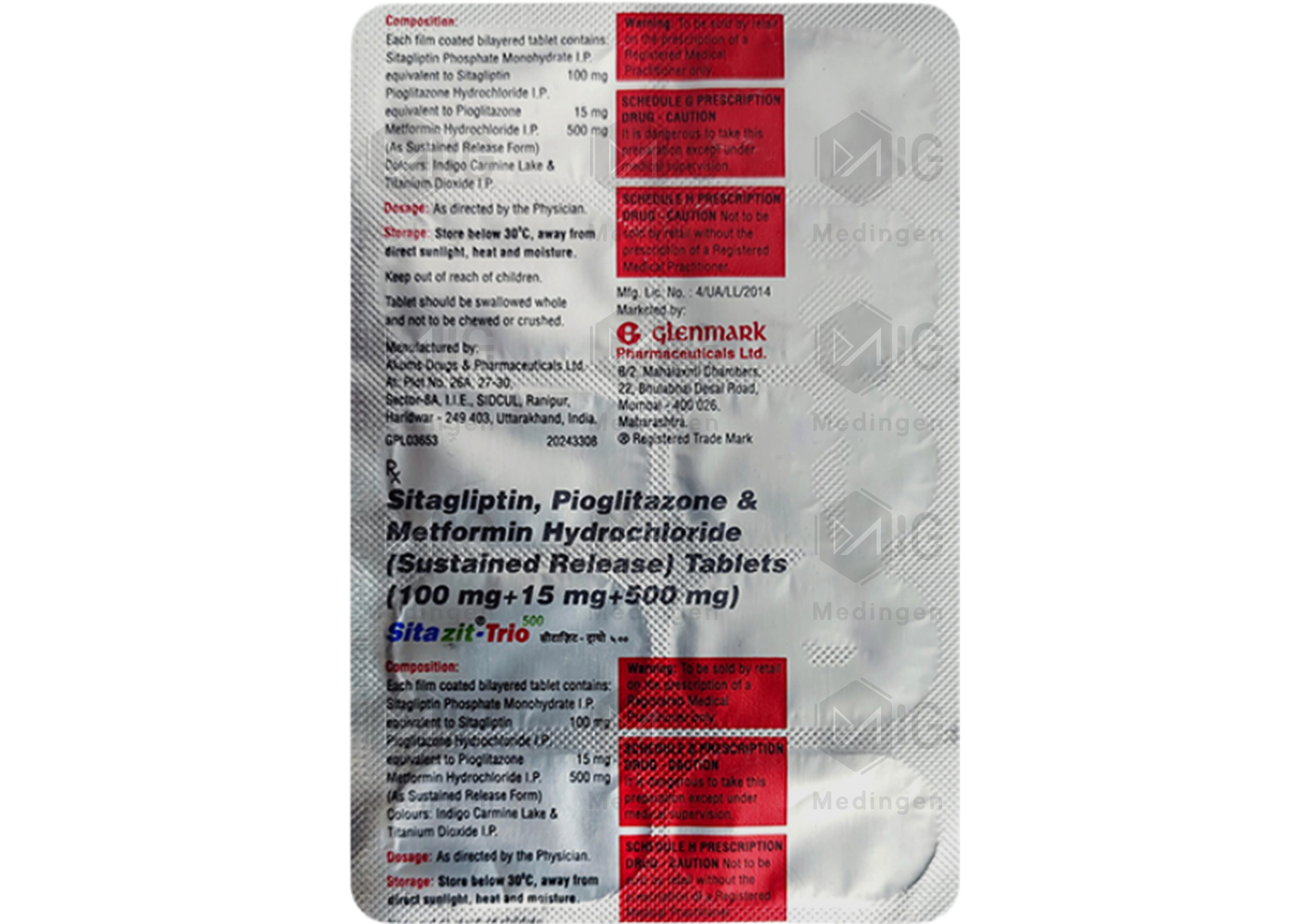 Sitazit Trio 500: View Uses, Side Effects, Price & Substitutes