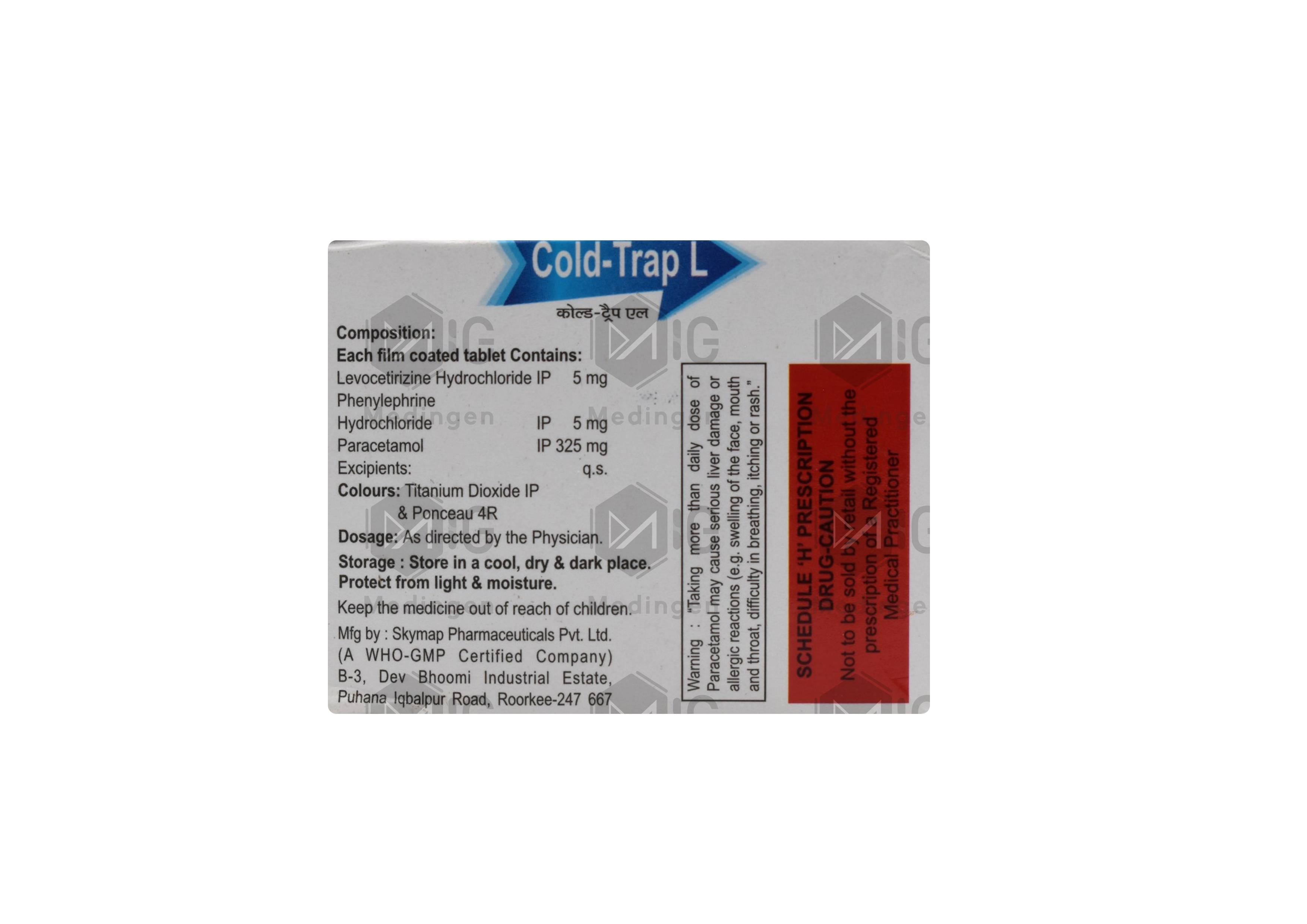Cold Trap L Tablet: Uses, Dosage, Side Effects & Price