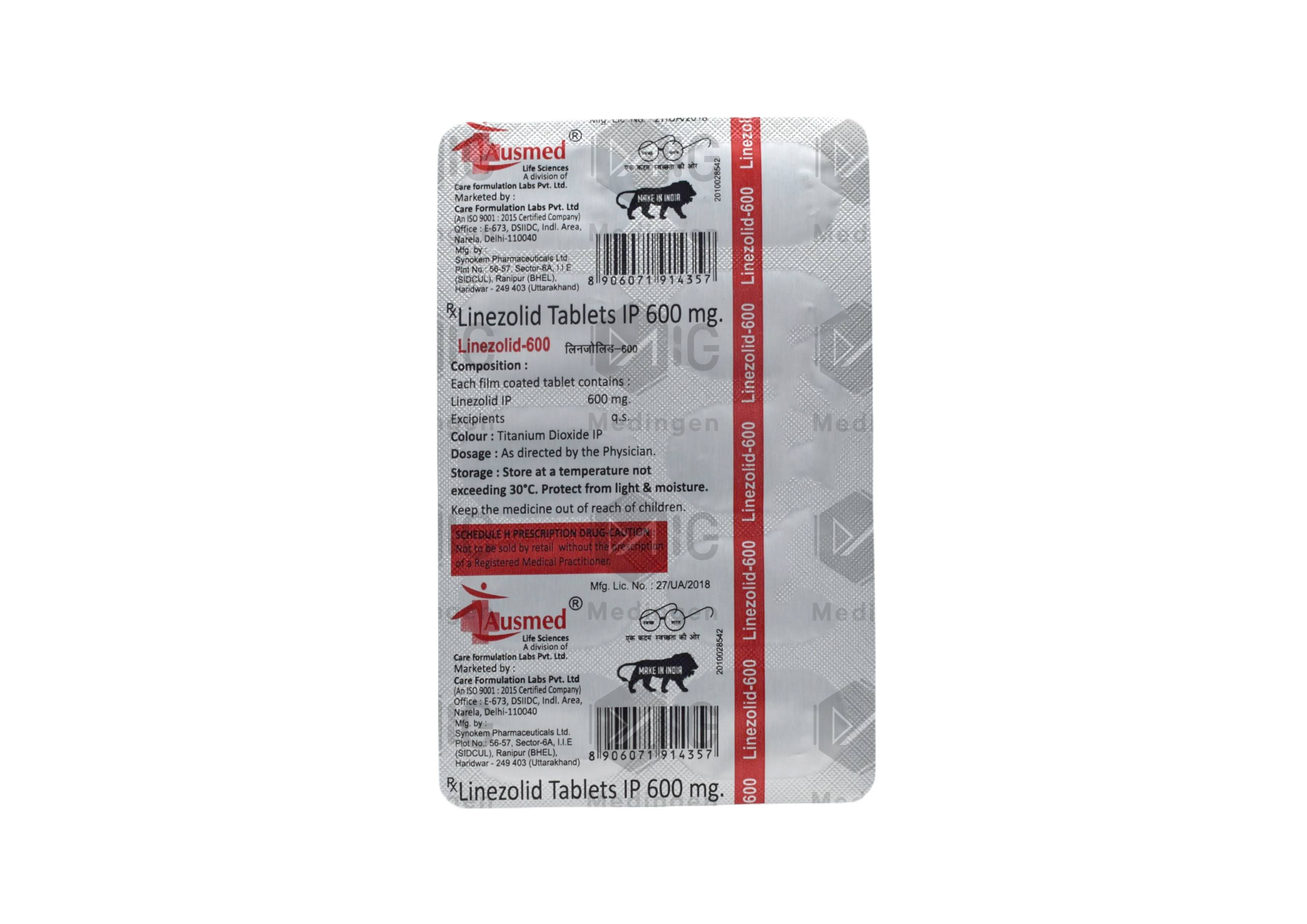 Linezolid 600mg Tablet: View Uses, Side Effects, Price & Substitutes