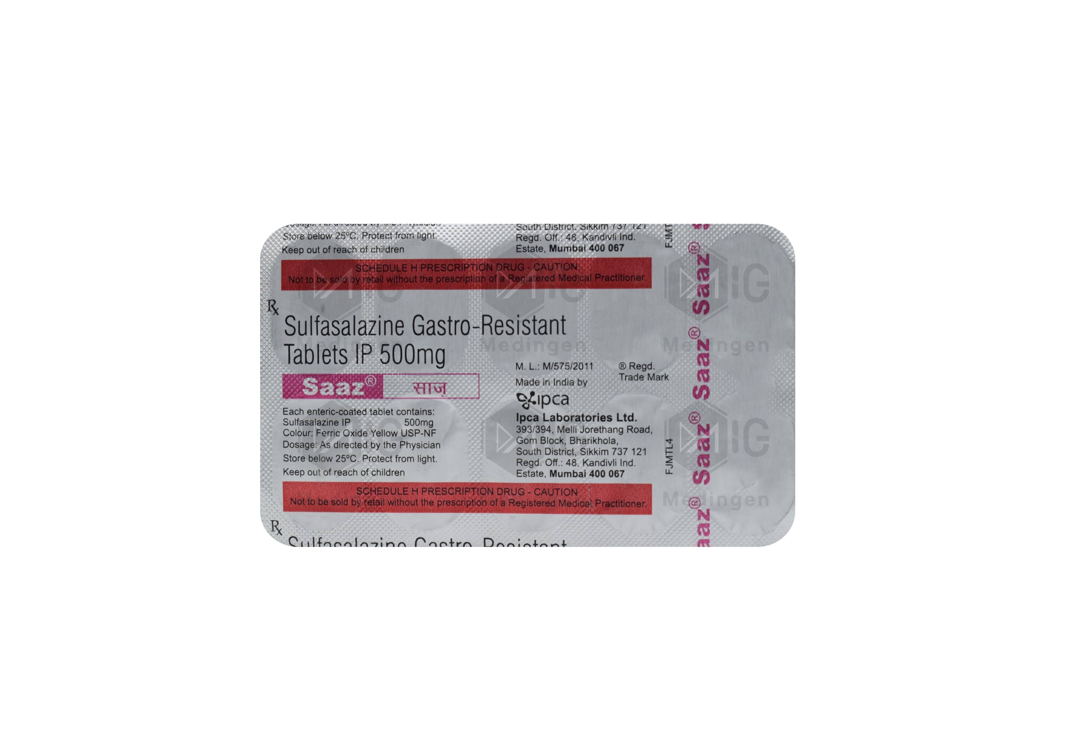 Saaz 500mg Tablet: View Uses, Side Effects, Price and Substitutes