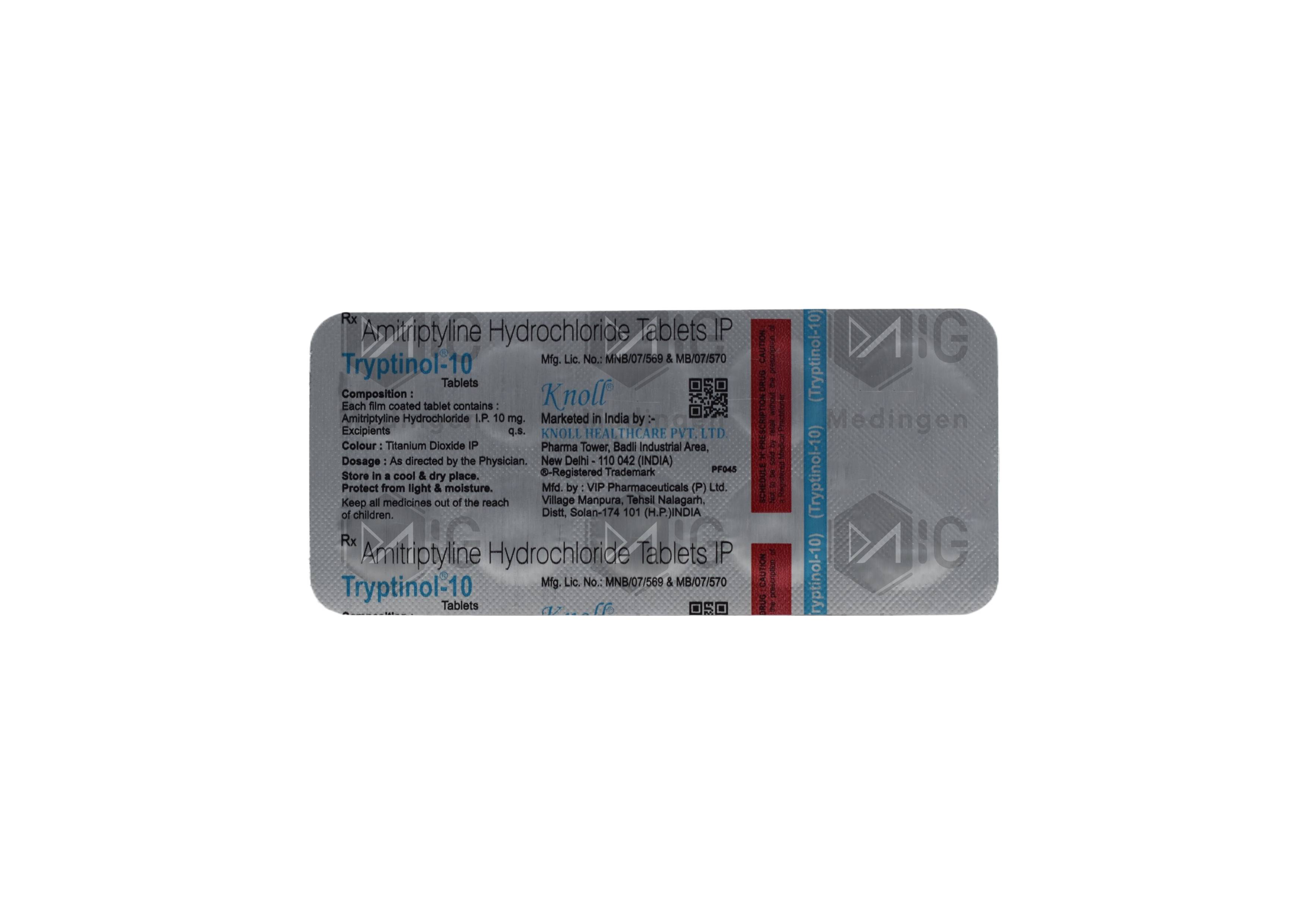 Tryptinol 10mg Tablet: View Uses, Side Effects, Price & Substitutes