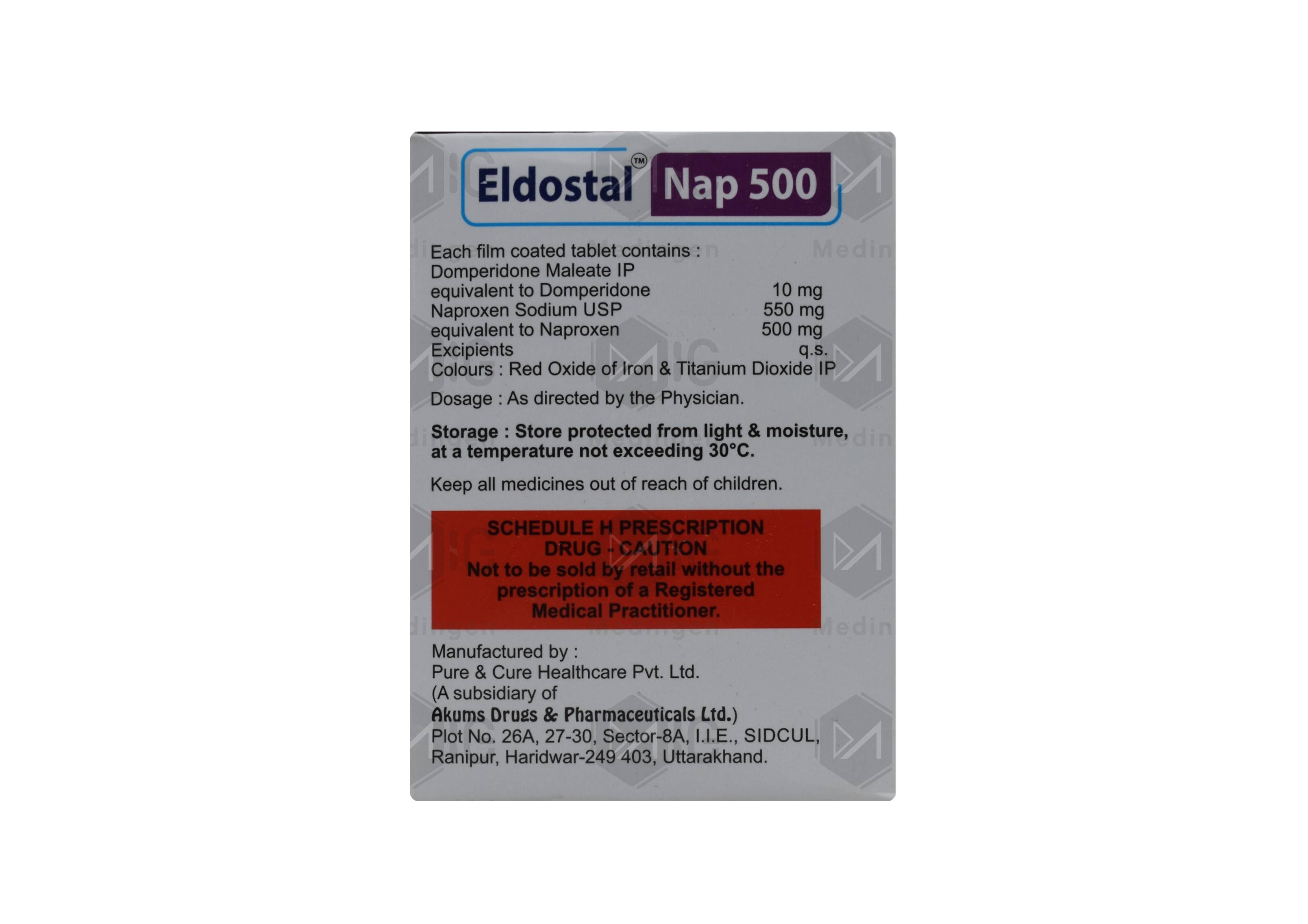 Eldostal Nap 500mg Tablet: View Uses, Side Effects, Price and Substitutes