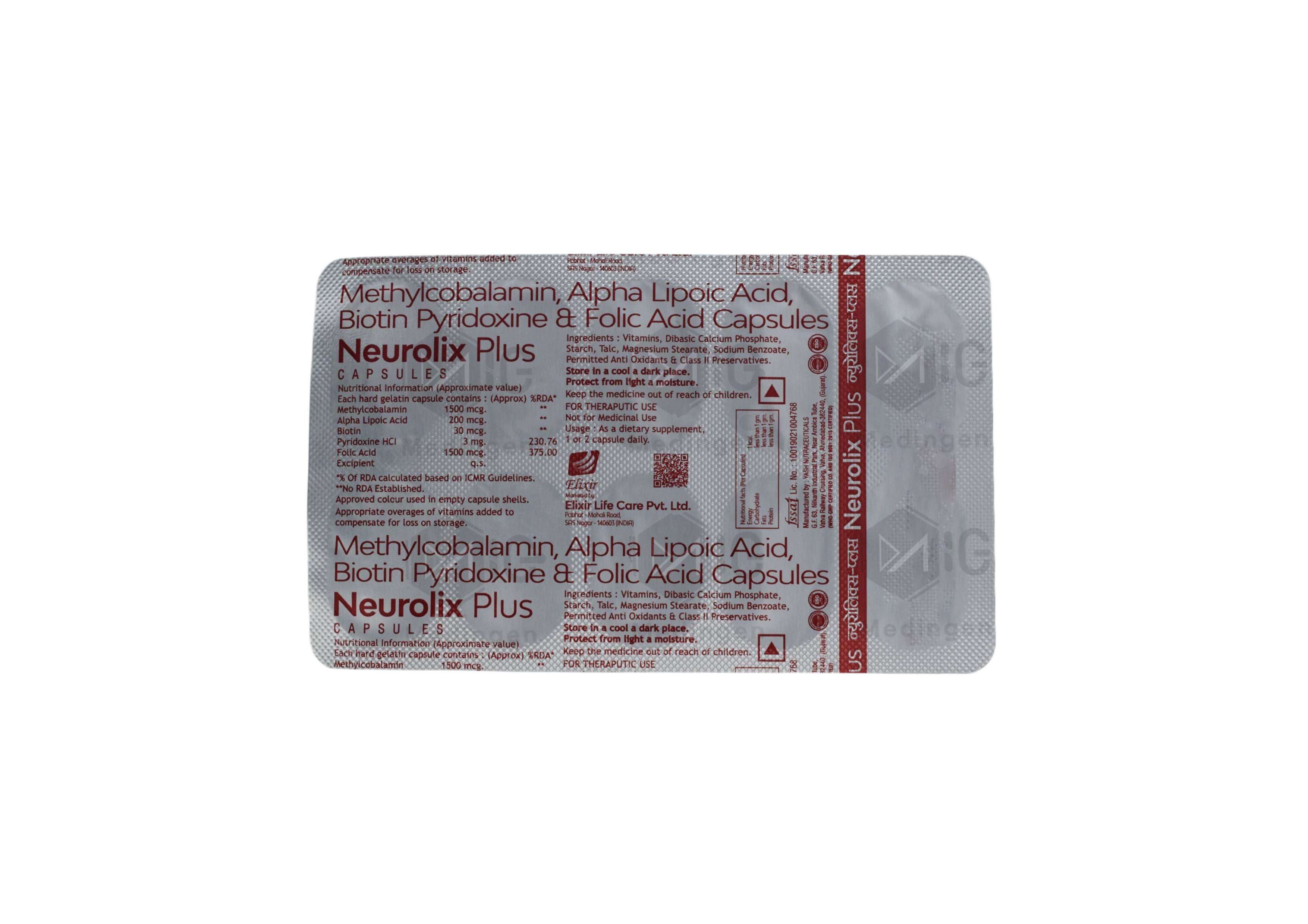 Neurolix Plus Capsule : Uses, Benefits, Price, and Side Effects
