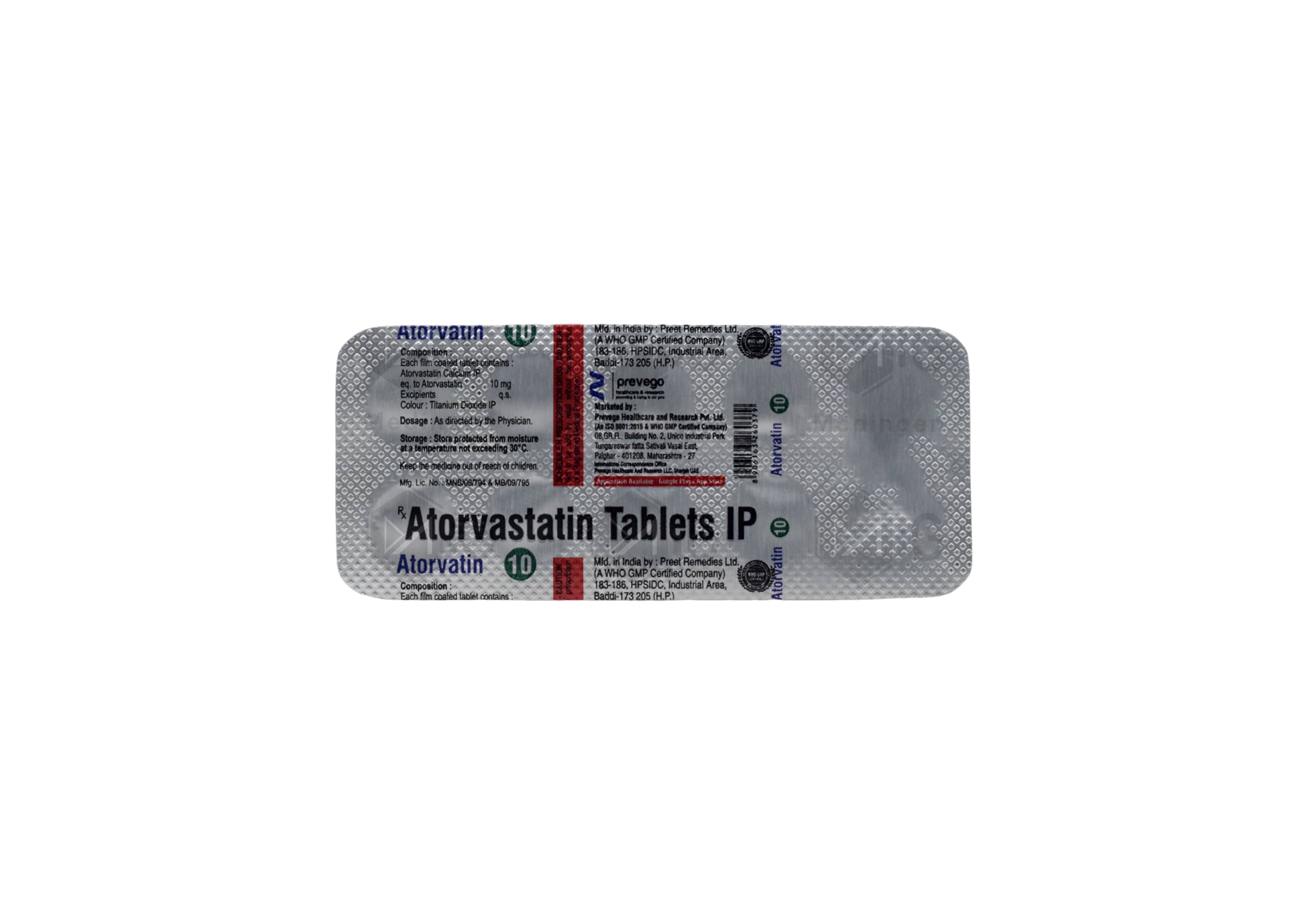 Atorvatin 10mg Tablet: View Uses, Side Effects, Price & Substitutes.