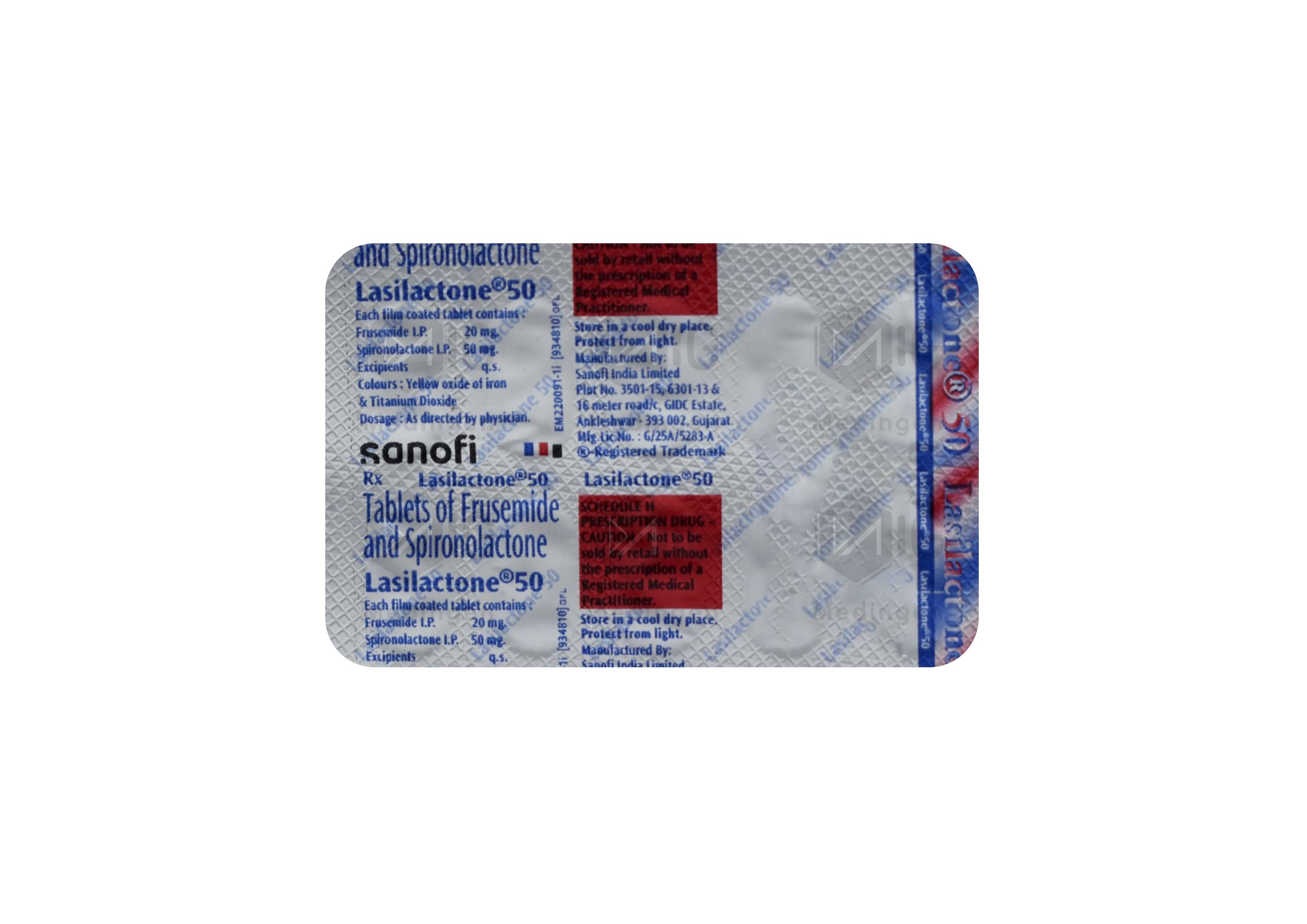 LASILACTONE 50MG Tablet : Uses, Side Effects, Price & Substitutes