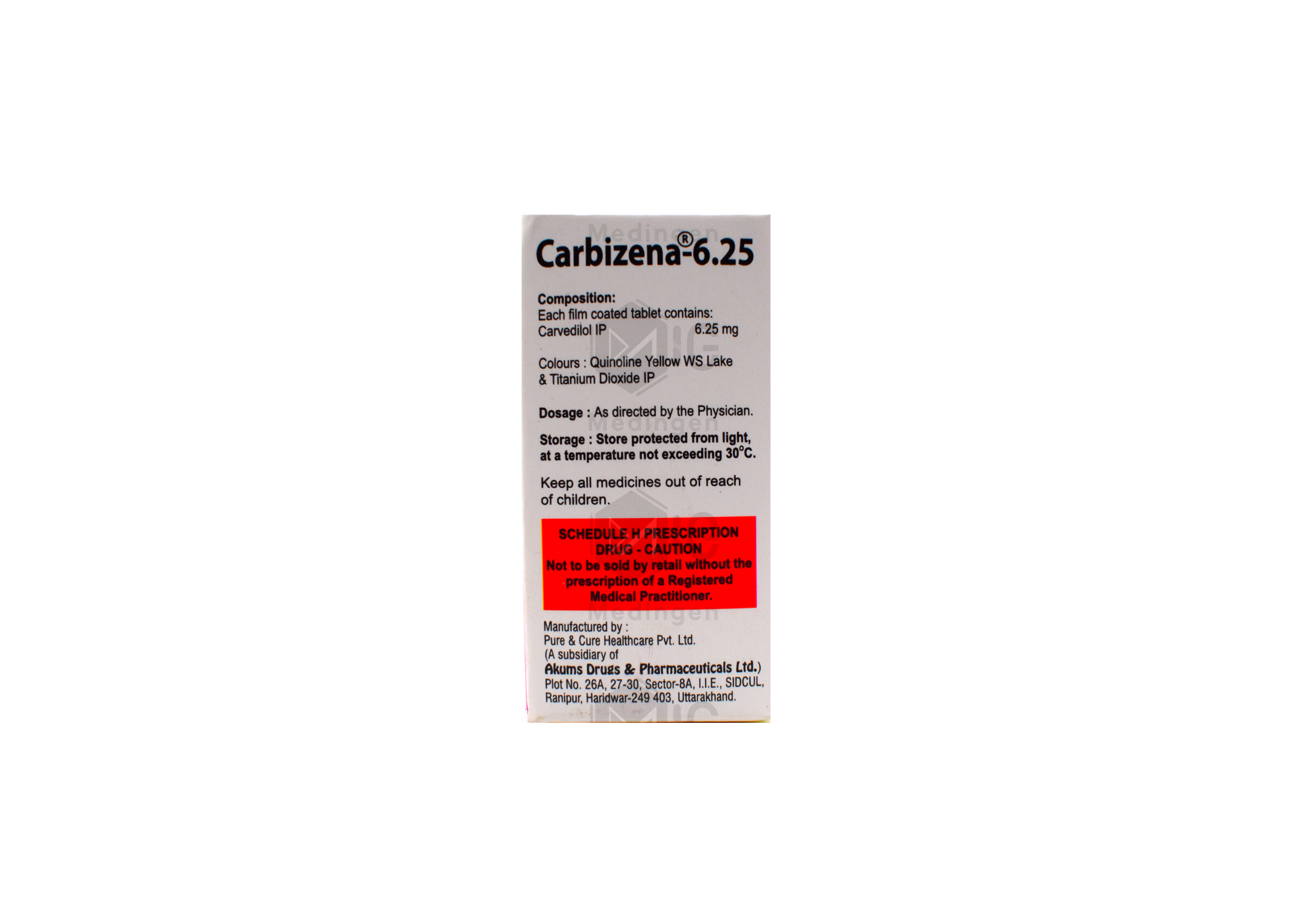 CARBIZENA 6.25MG