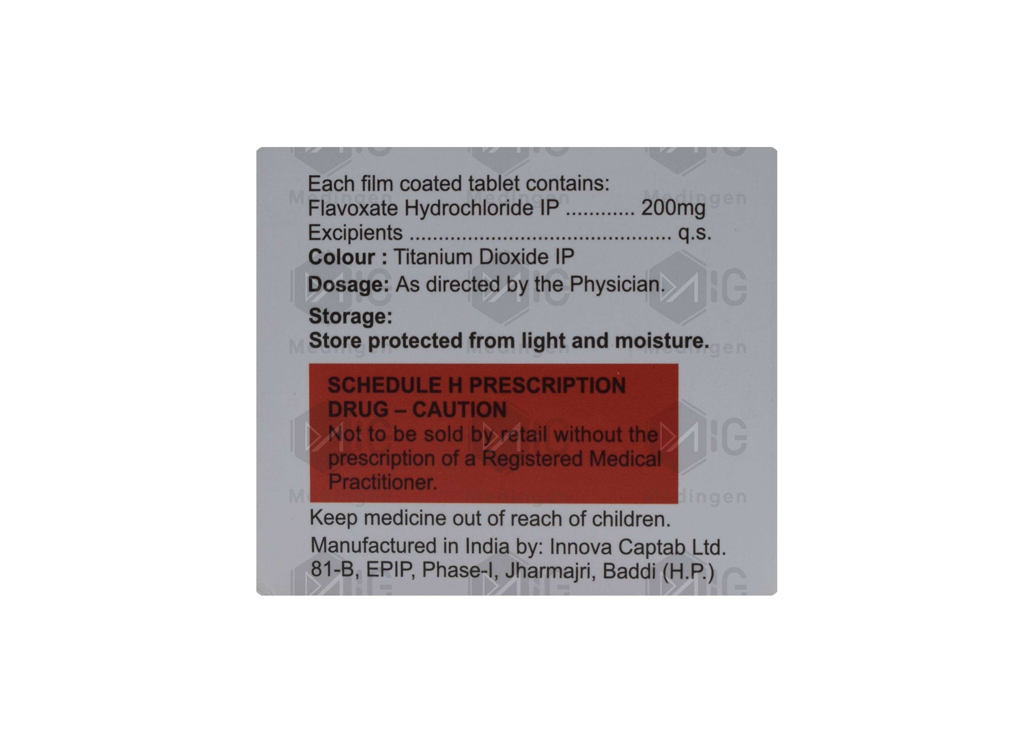Flavoxate 200mg Tablet: Uses, Side Effects, Price & Substitutes