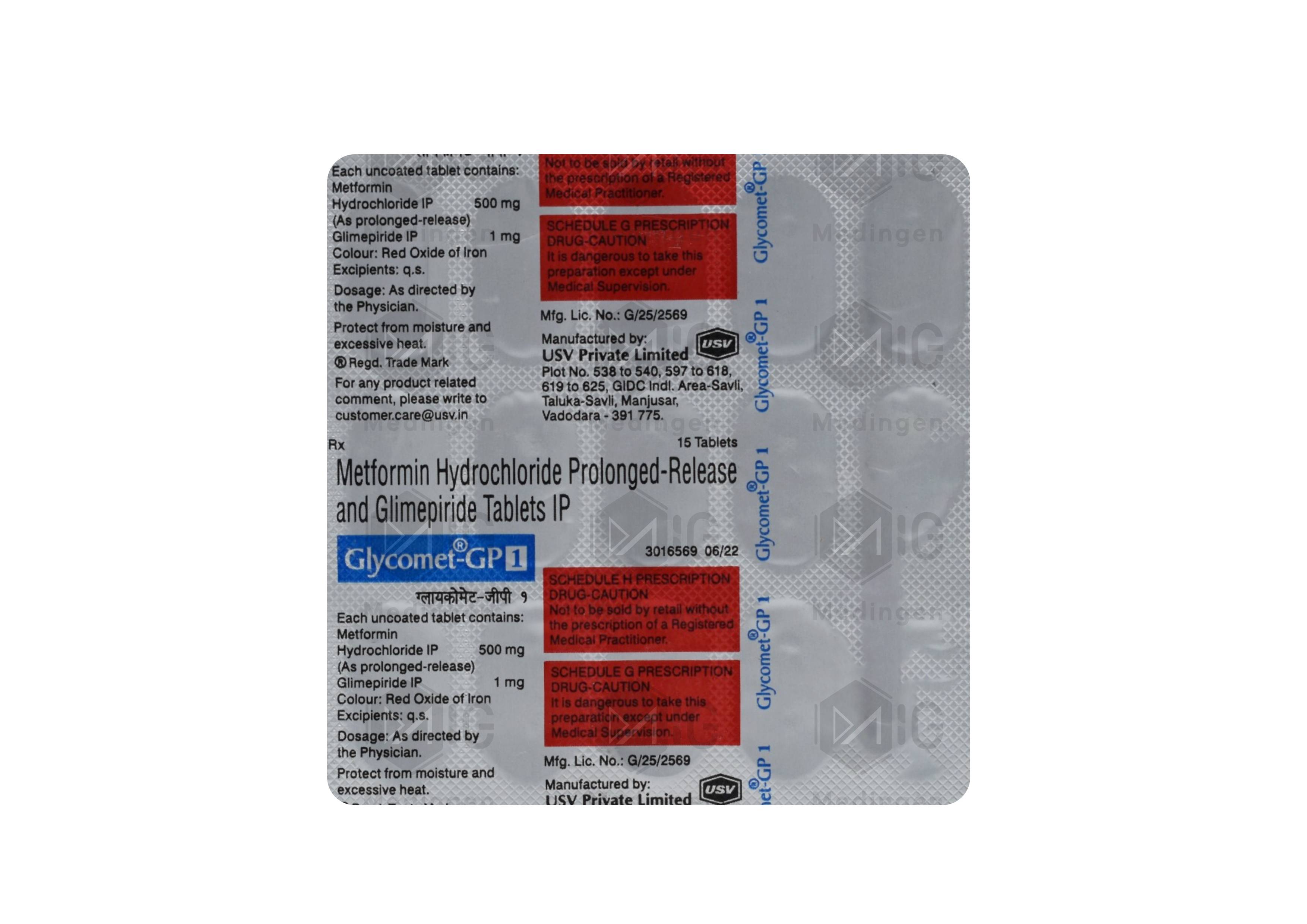 Glycomet GP 1 Tablet: Uses, Side Effects, Price & Substitutes