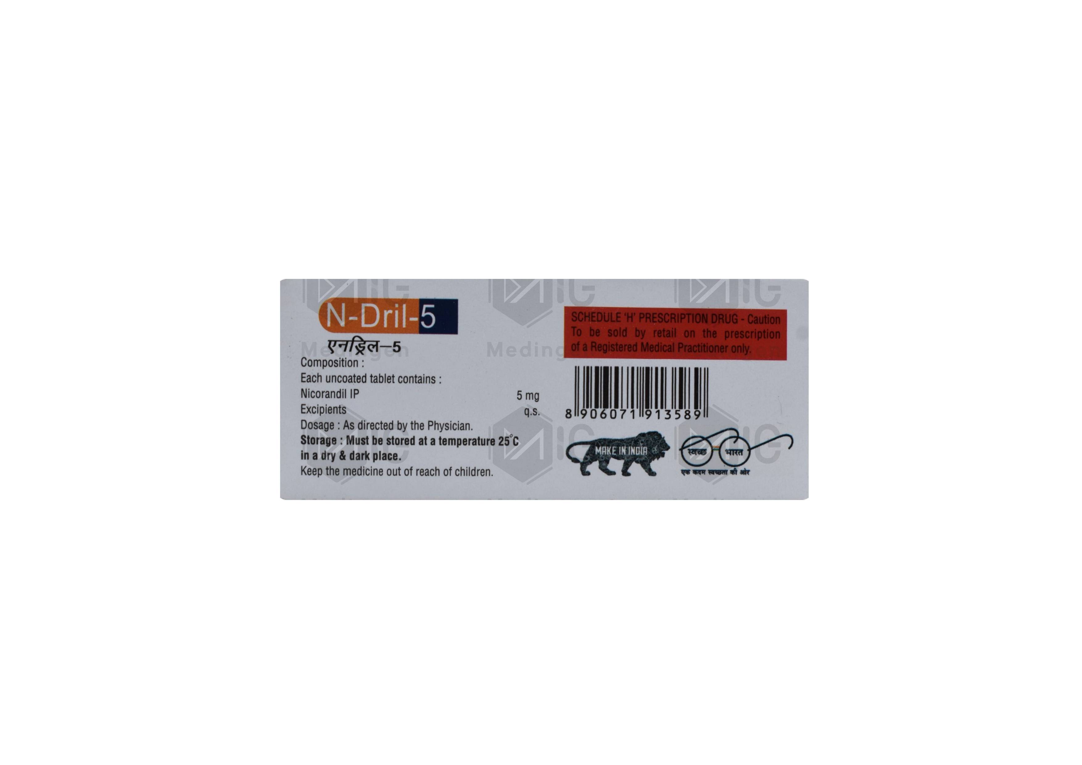 N Dril 5mg Tablet: View Uses, Side Effects, Price and Substitutes ...