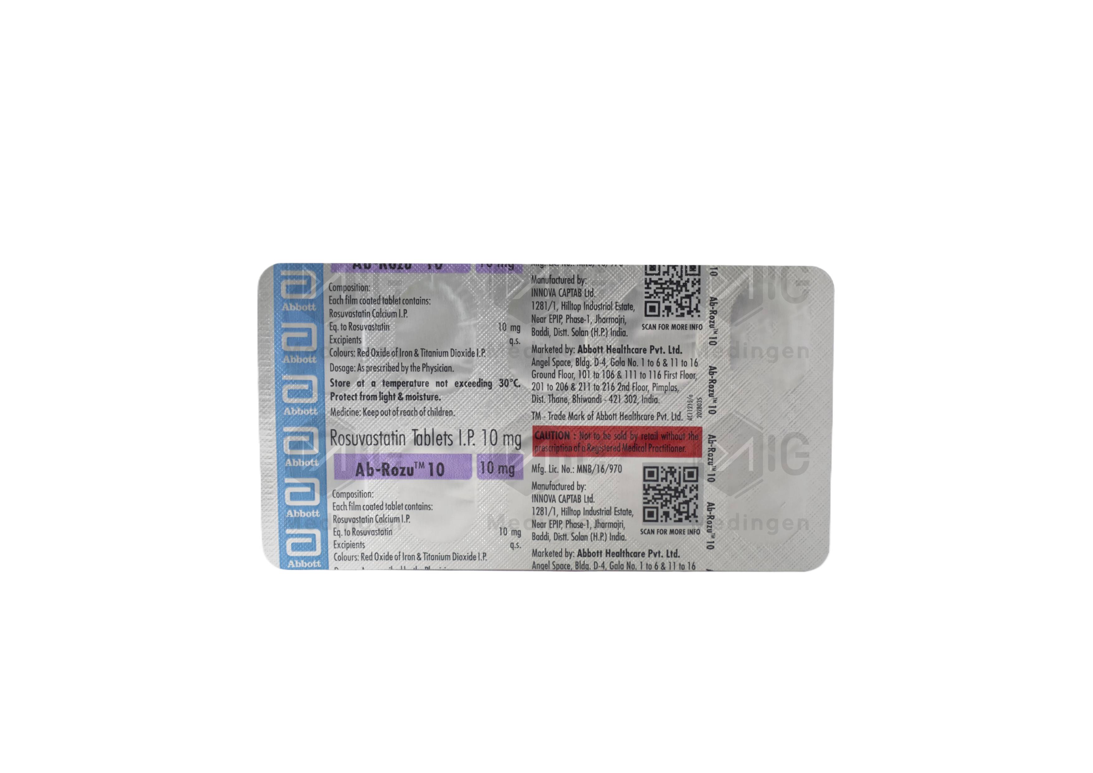 AB Rozu 10mg Tablet: View Uses, Side Effects, Price and Substitutes