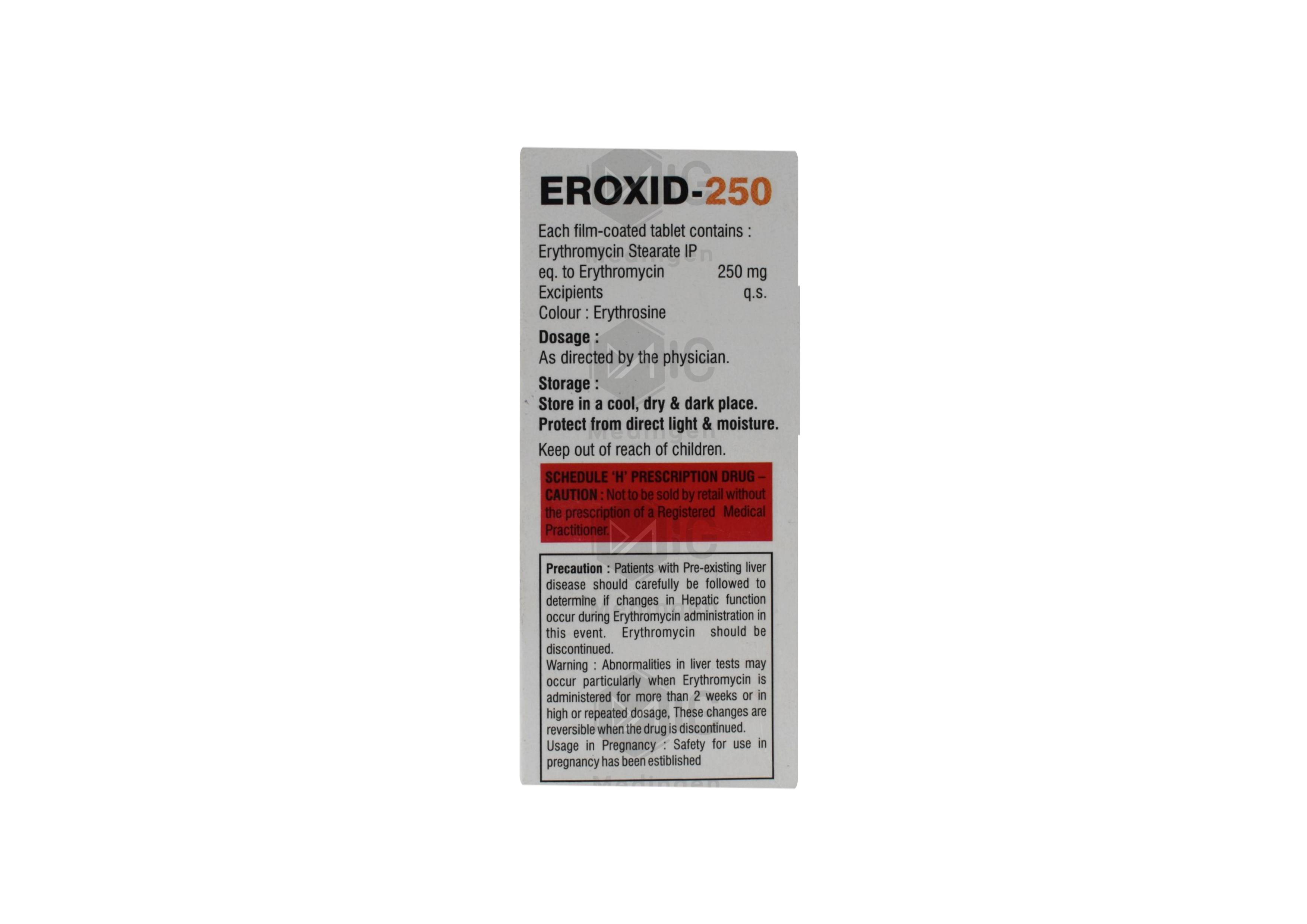 Eroxid 250 Tablet: View Uses, Side Effects, Price and Substitutes