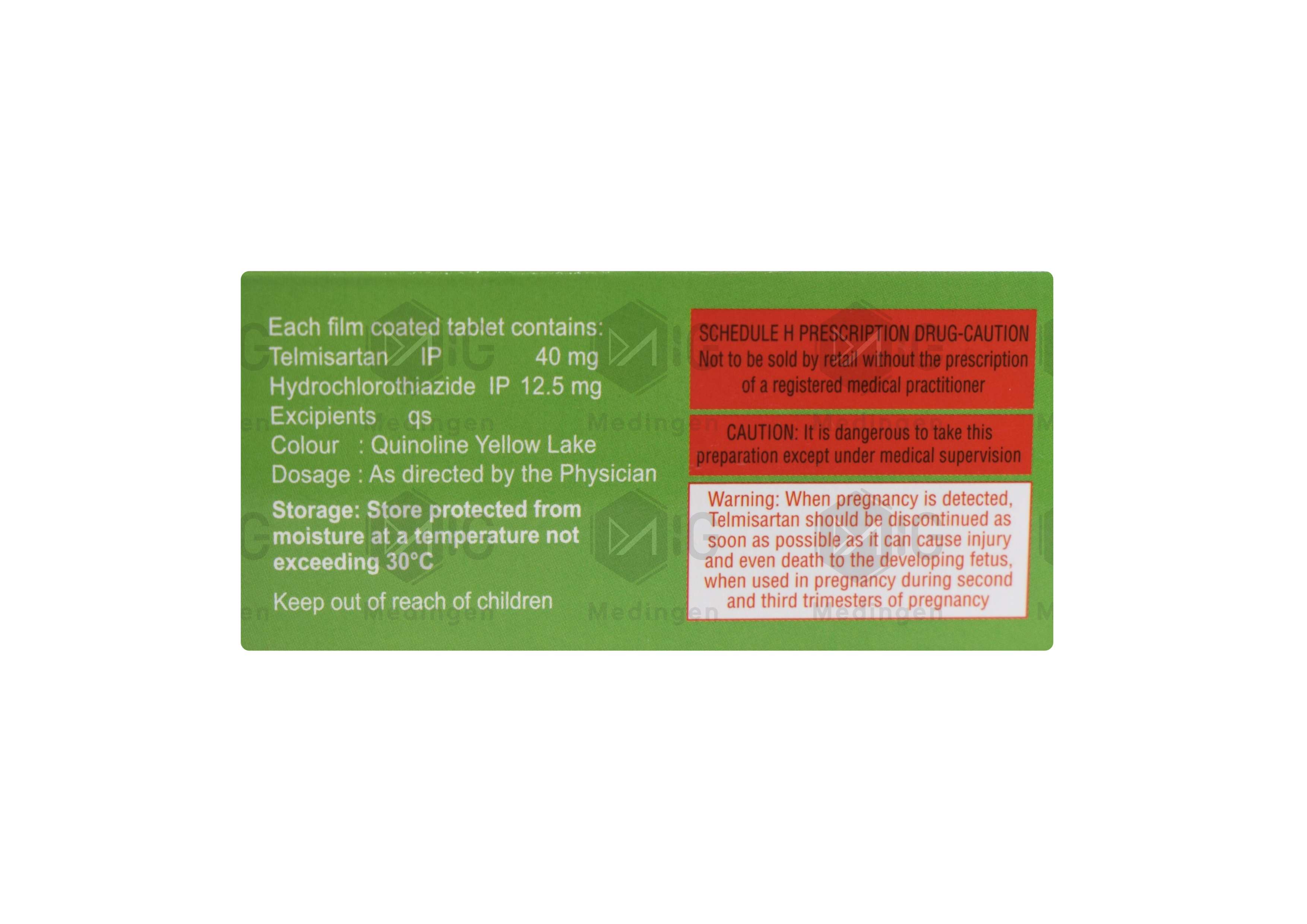 Telmisartan and Hydrochlorothiazide 40/12.5mg Tablet: Uses, Side ...